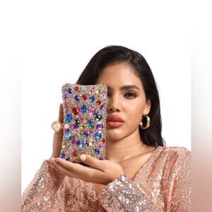 Brand New Clasp Crystal Clutch/Purse